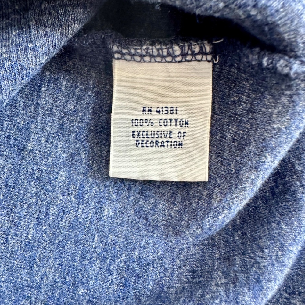 Polo Ralph Men’s Lauren Blue cotton 1/4 zip sweater. Size M. suede patches/trim. - Picture 9 of 10
